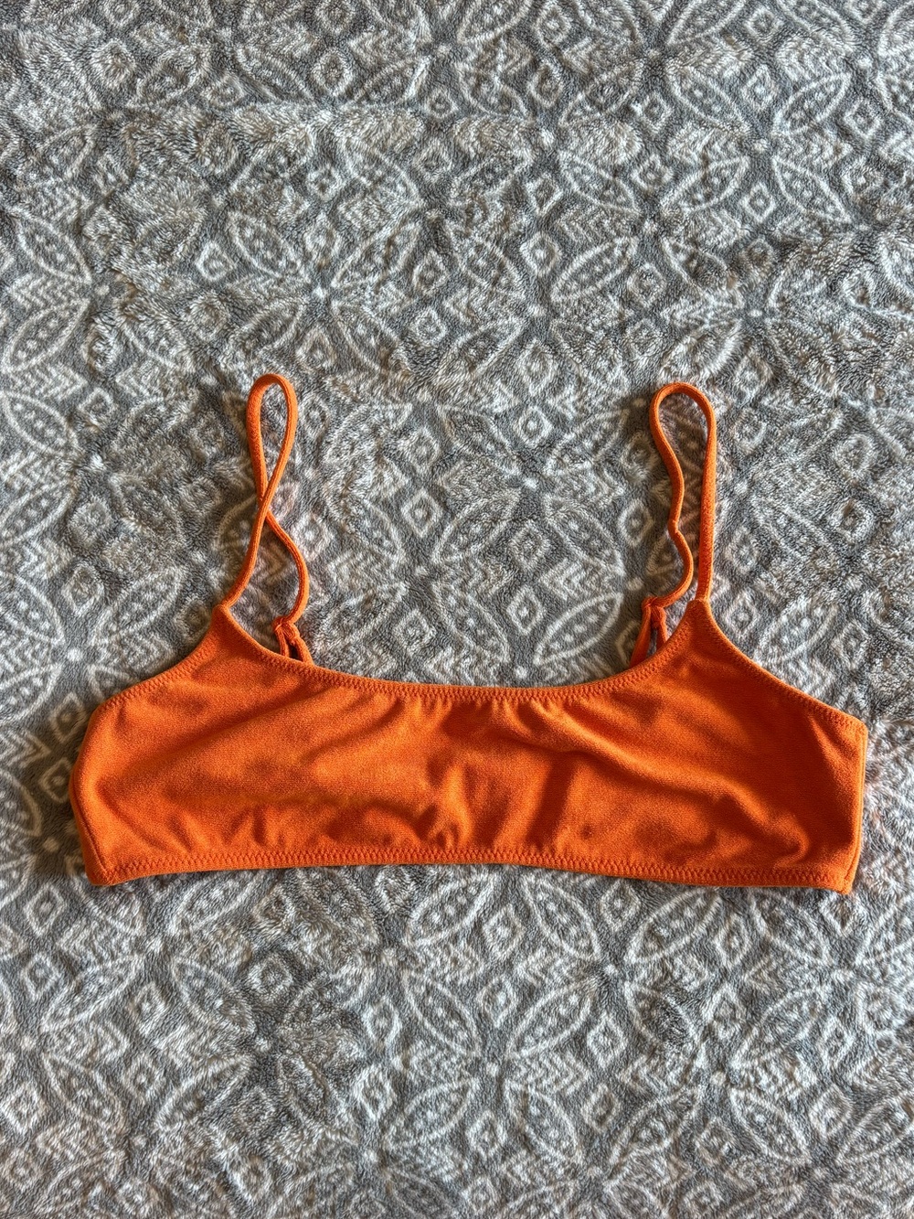LA Hearts Orange Scoop Neck Bikini Top Large